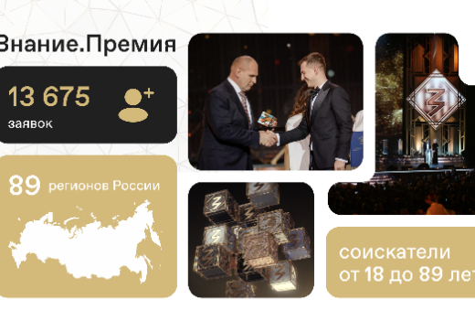 Более 13 тысяч заявок со всей России подано на главную просветительскую награду Знание.Премия — 2023
